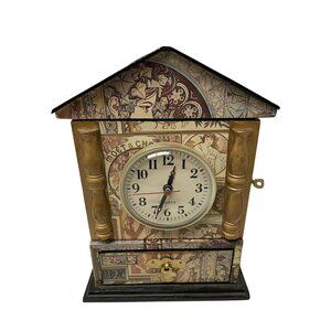 Vintage Monet & Chandon Quartz Desk Clock With Art Nouveau Design  Hidden Storag